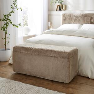 Elysia End of Bed Ottoman, Faux Fur