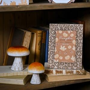 Pumpkin Patterned Wooden Natural Photo Frame