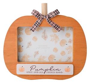 Pumpkin Spice & All Things Nice Shaped Orange Photo Frame