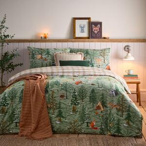 Lodge Wood 100% Cotton Duvet Cover and Pillowcase Set