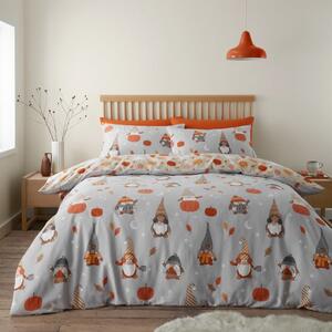 Catherine Lansfield Autumn Gnomes 100% Brushed Cotton Duvet Cover & Pillowcase Set