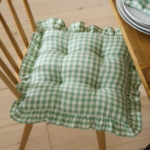 Linford Check Frill Seat Pad Green