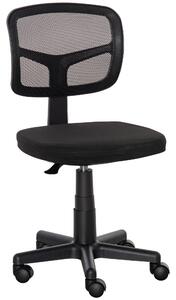 Vinsetto Small Office Chair without Arms, Ergonomic Swivel Mesh Desk Chair with Curved Back and Wheels, Height Adjustable, for Home Vanity Computer Dressing Table Study Bedroom, Holds Up to 120 kg