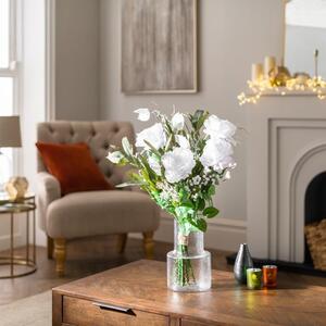 Artificial White Rose and Honesty Spray Bouquet