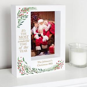 Personalised Wonderful Time of the Year Christmas Box Photo Frame