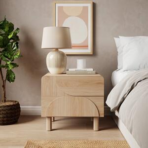 Aldo 2 Drawer Bedside Table, Light Oak