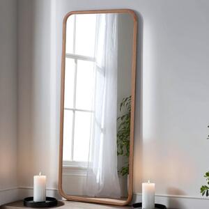 Yearn Solid Oak Curved Full Length Leaner Wall Mirror