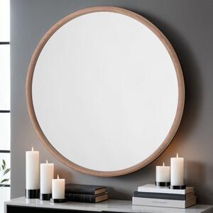 Yearn Round Solid Oak Wall Mirror