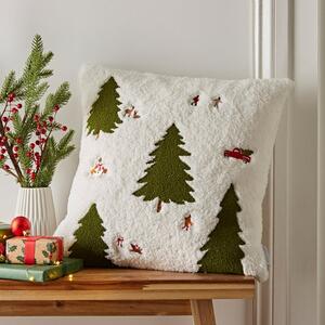 Catherine Lansfield Christmas Tree Boucle Cushion