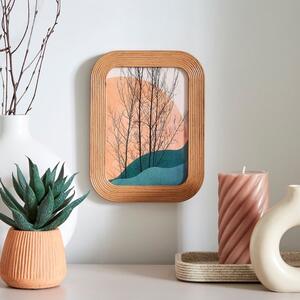 Ribbed Wooden Photo Frame