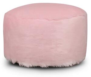 Kaikoo Pink Faux Fur Footstool