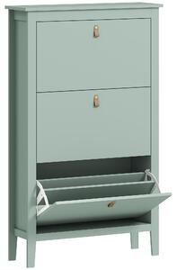 HOMCOM Modern Three-Drawer Shoe Cabinet - Green