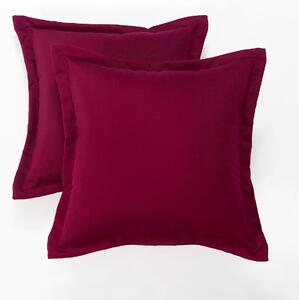 Homescapes Burgundy Plain Outdoor Cushion 45 x 45 cm, Set of 2