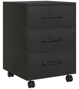 HOMCOM 3 Drawer File Cabinet, Mobile Filing Cabinet on Wheels for Home Office, Study, Black Aosom UK