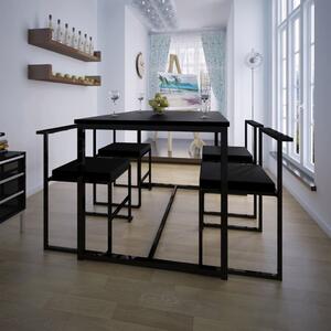 Five Piece Dining Table and Chair Set Black