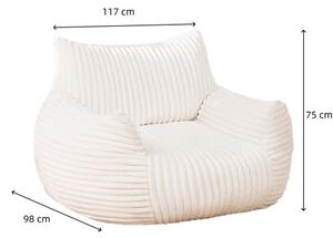 Ultra-Soft Fur Bean Bag Chair with High-Density Shredded Foam, Ergonomic Sofa with Skin-Friendly Lint-Free Fur, 117L x 98W x 75H cm, White Aosom UK