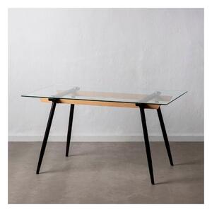 Dining Table 140 x 80 x 75 cm Crystal Black Metal