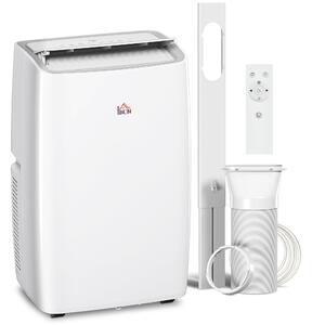 HOMCOM 12,000 BTU Portable Air Conditioner Dehumidifier Cooling Fan for Room up to 25m², w/ Remote, LED Display, Window Mount Kit, White Aosom UK