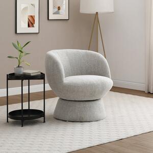 Tulip Chenille Curved Swivel Accent Chair