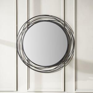 Metal Swirl Round Wall Mirror