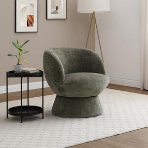 Tulip Chenille Curved Swivel Accent Chair