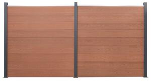Fence Panel Set Brown 353x186 cm WPC
