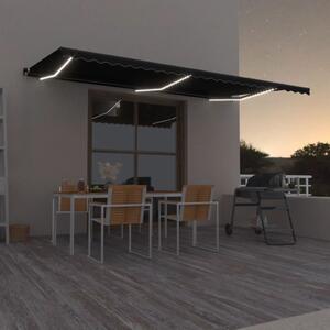 Manual Retractable Awning with LED 600x350 cm Anthracite