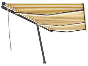 Manual Retractable Awning with LED 600x350 cm Yellow and White