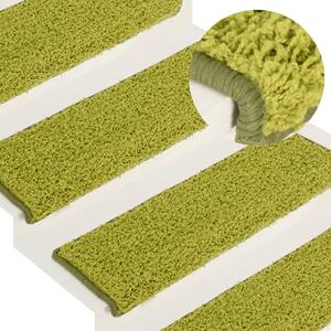 Carpet Stair Treads 15 pcs 65x21x4 cm Green