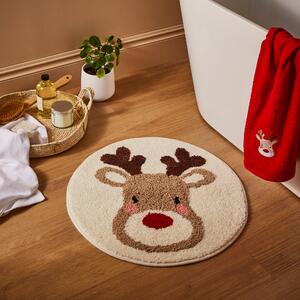 Reindeer Round Bath Mat