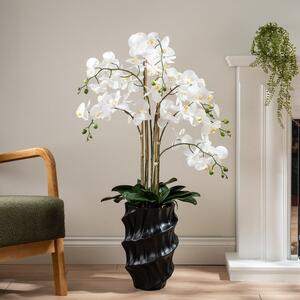 Artificial Real Touch Phalaenopsis Orchid in Stone Plant Pot