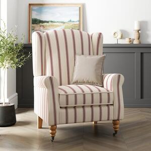 Oswald Grande Folkstone Stripe Wingback Armchair