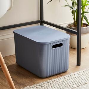 21L Ribbed Plastic Storage with Lid