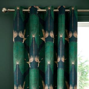 Luxe Crane Velour Eyelet Curtains