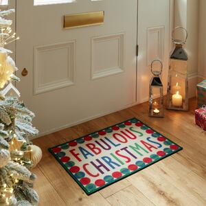 Fabulous Christmas Washable Indoor Doormat Multicoloured