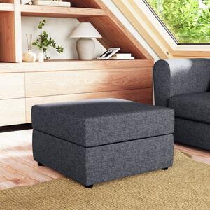 Square Tonal Weave Storage Footstool