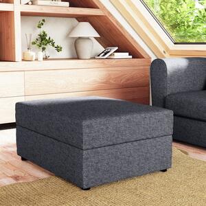 Rectangle Tonal Weave Storage Footstool