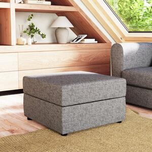 Square Tonal Weave Storage Footstool