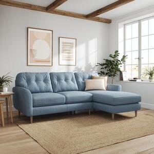 Sven Chunky Tonal Weave Large Corner Chaise Sofa