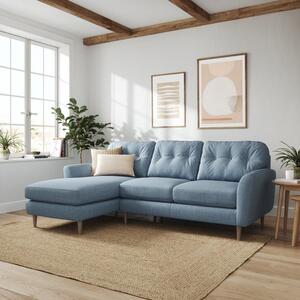 Sven Chunky Tonal Weave Large Corner Chaise Sofa