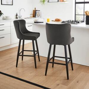 Montreal Counter Height Bar Stool, Velvet