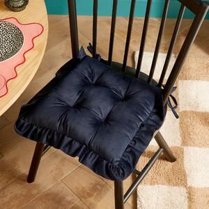 Frilled Edge Navy Seat Pad