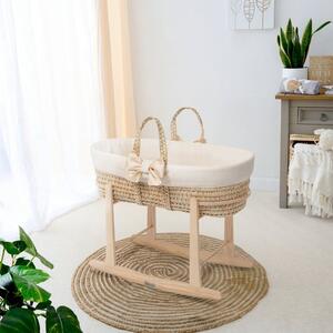 Clair de Lune Chelsea Palm Moses Basket With Natural Rocking Stand