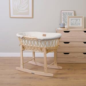 Clair de Lune Organic Wicker Moses Basket With Natural Rocking Stand