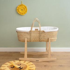 Clair de Lune Organic Palm Moses Basket With Natural Rocking Stand