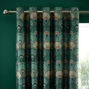 Pierre Fan Emerald Blackout Eyelet Curtains