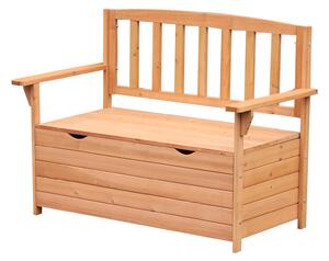 Outsunny Outdoor Garden Storage Bench Patio Box All Weather Deck Fir Wood Solid Seating