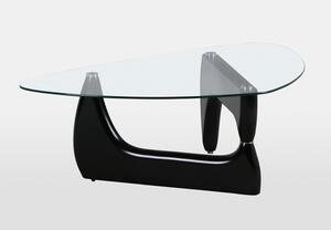Pacari Clear Glass Coffee Table With Black High Gloss Base