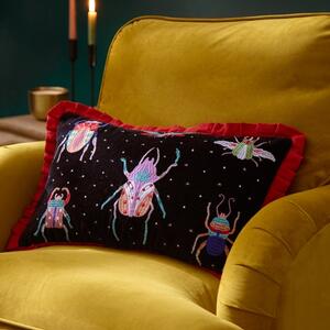 Darkling Beetles Frilled Rectangular Cushion