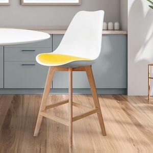 Fusion Living Soho White Plastic Bar Stool